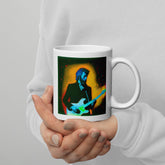 Close-up of the NS-840 glossy mug handle, highlighting its sleek design.